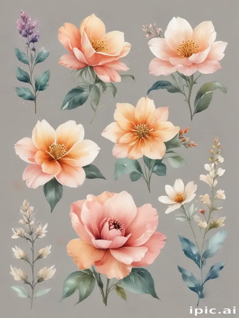 watercolor flowers clipart
