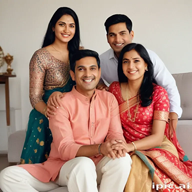 happy indian family