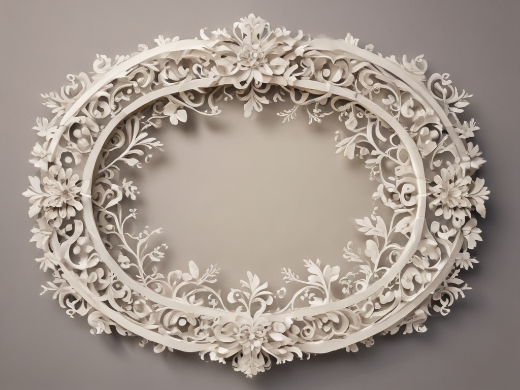 Intricate Decorative Frame Adorned with Elegant Floral Patterns and Designs