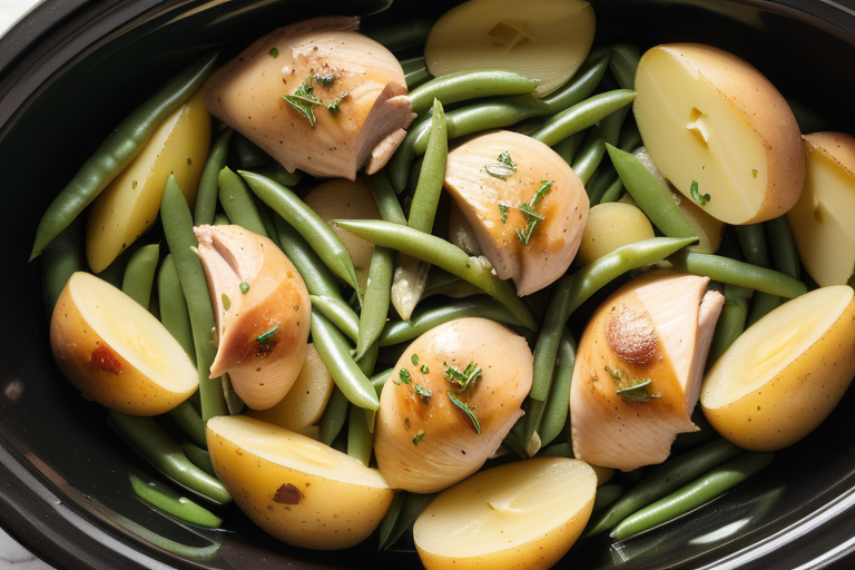 crockpot chicken potatoes and green beans