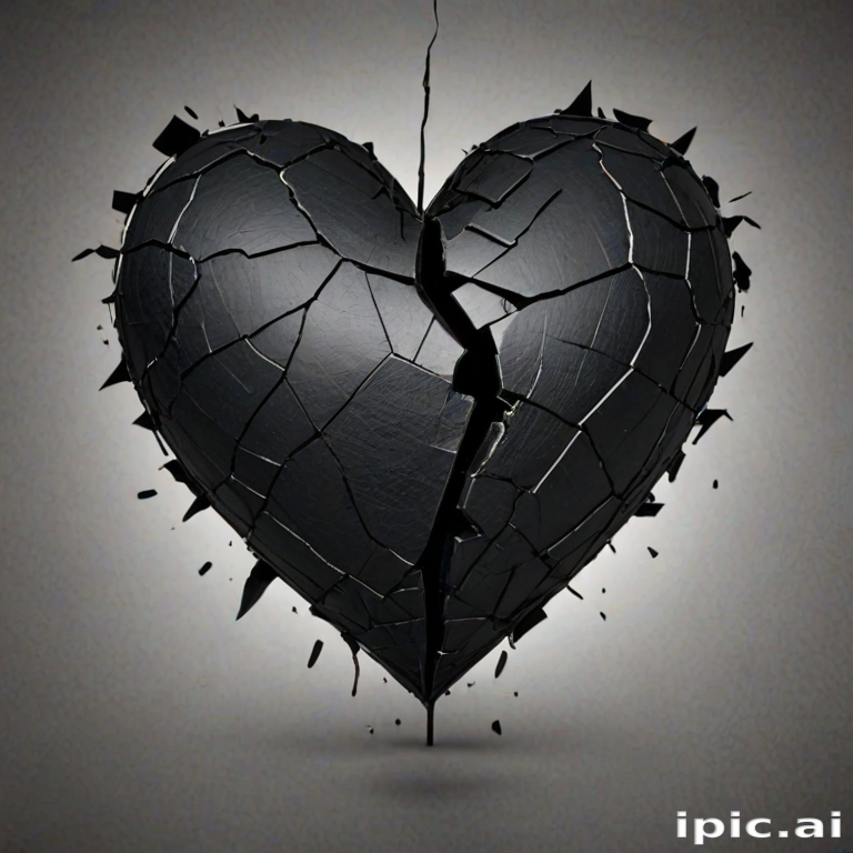 broken black heart