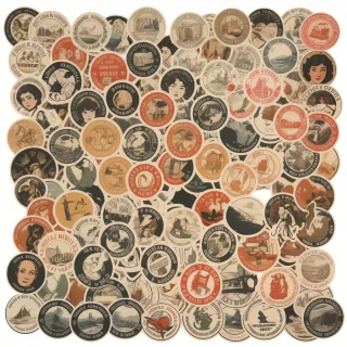 vintage stickers png