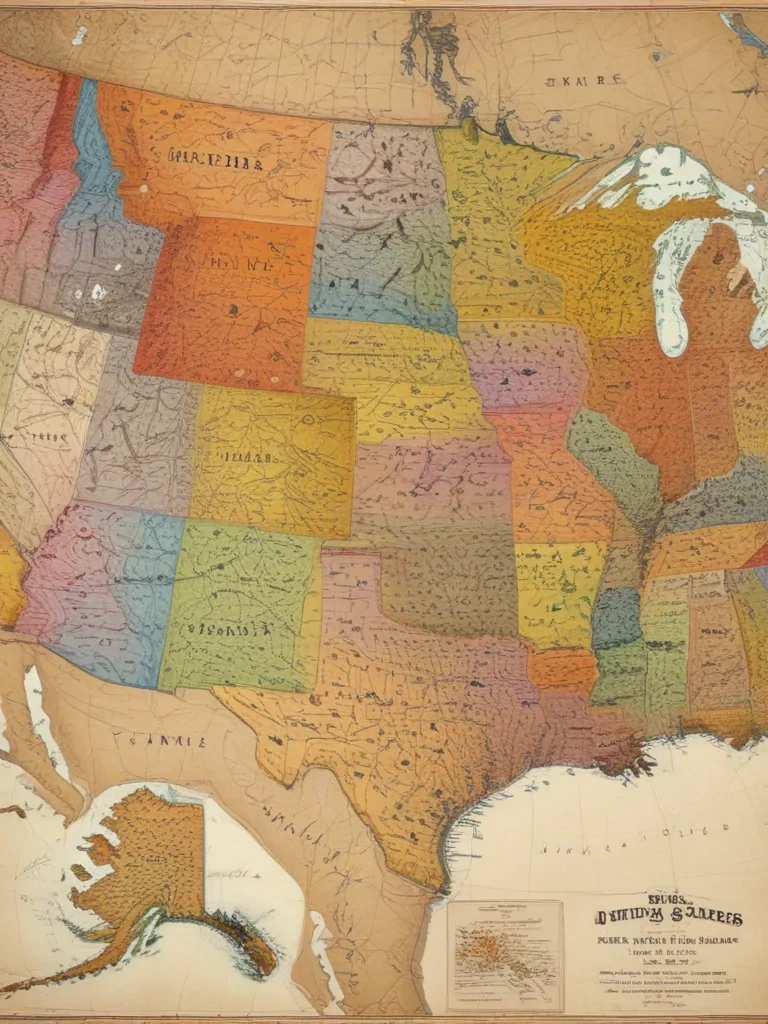 map of united states with states