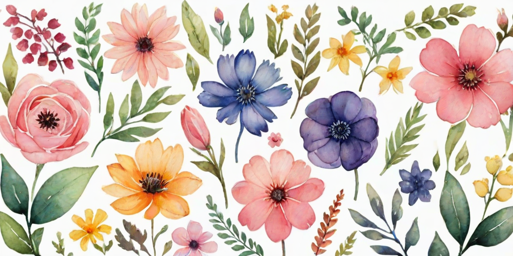 watercolor flowers clipart