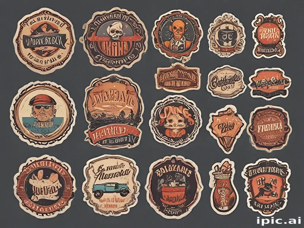 vintage stickers png