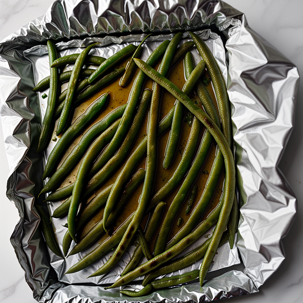 green beans grilled in foil