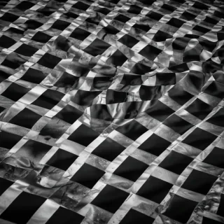 black and white checkered background