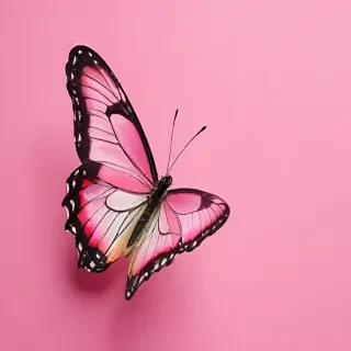 pink background butterfly