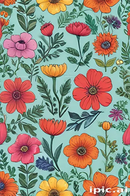 color drawing flowers