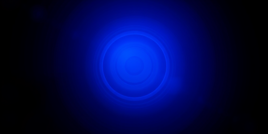 Create a deep blue radial gradient background with concentric circles fading towards the center, resembling a cosmic vortex, shot with a DSLR camera at f/8, ISO 100, 1/60s exposure, using a wide-angle lens to capture a wide perspective in high resolution.