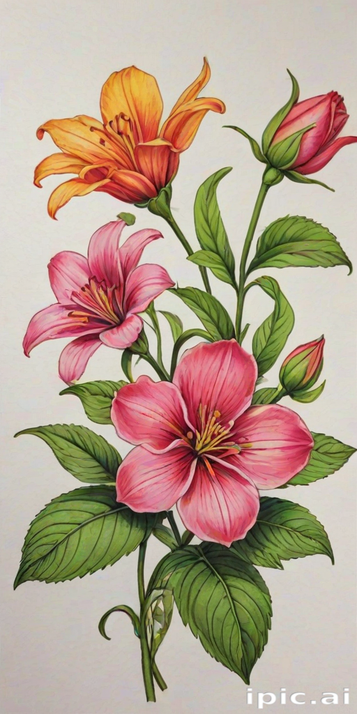 flower color drawings