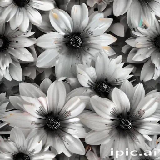 black and white flower png