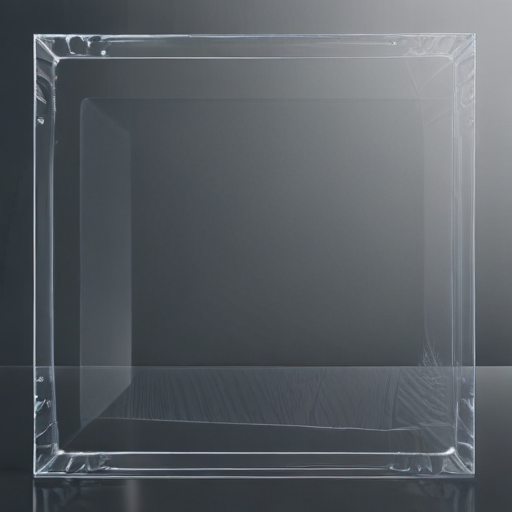Translucent Glass Cube Reflecting Light with a Minimalist and Modern Design