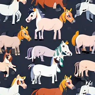 cartoon horses
