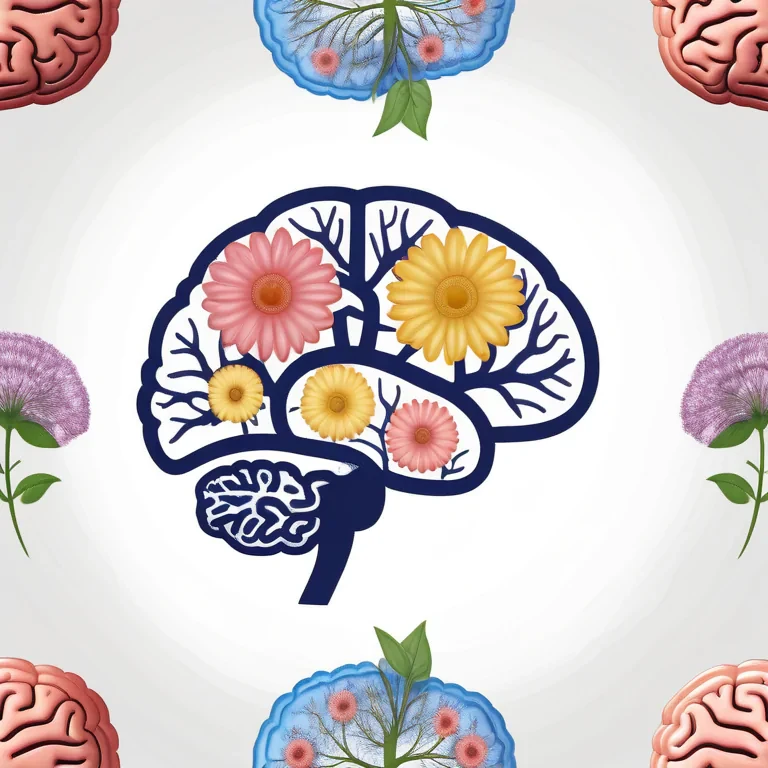 brain with flowers