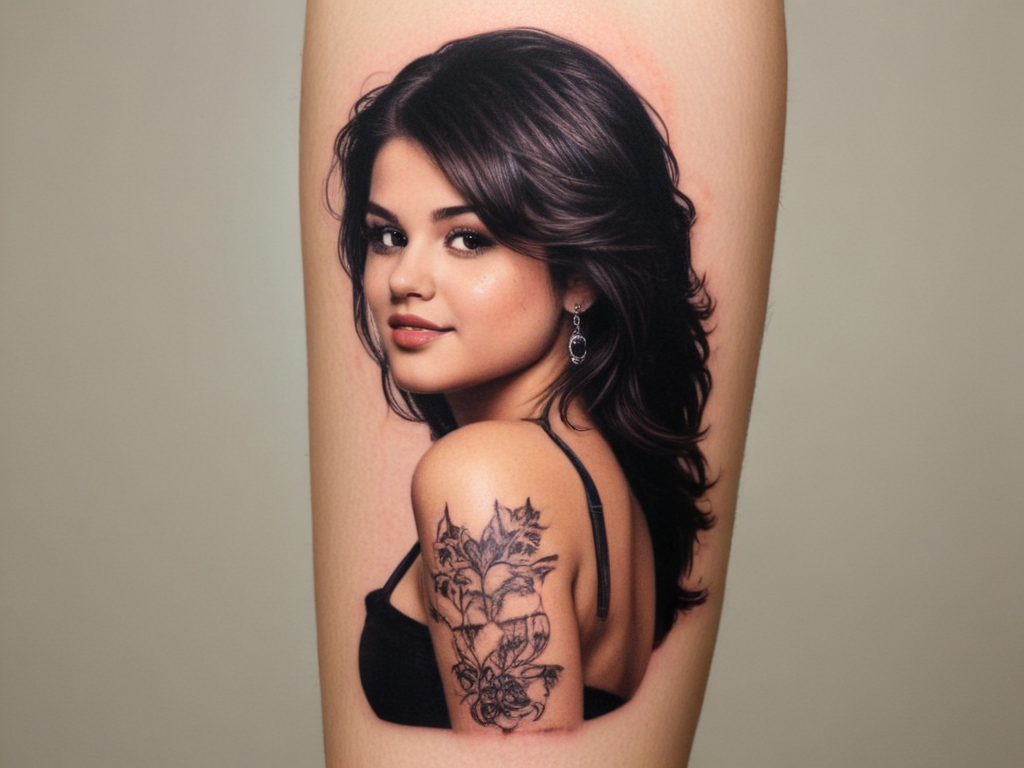 justin's tattoo of selena gomez