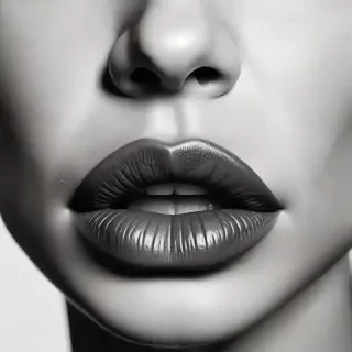lips black and white clipart