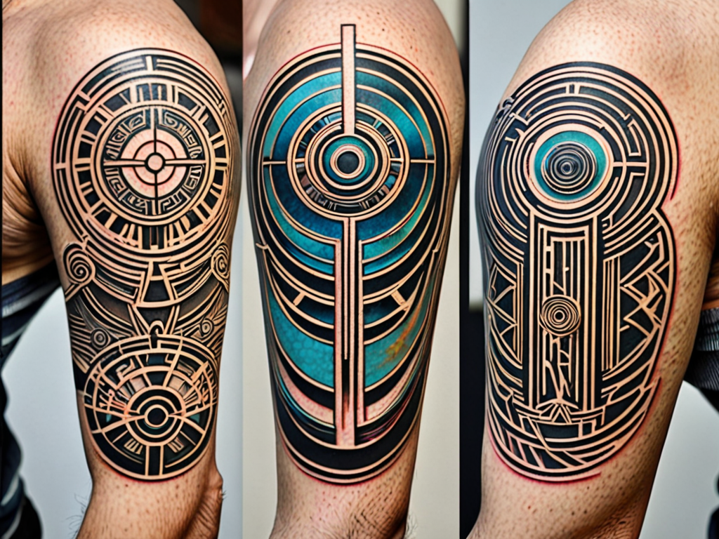 Vintage sci-fi space girl tattoo - Tattoogrid.net