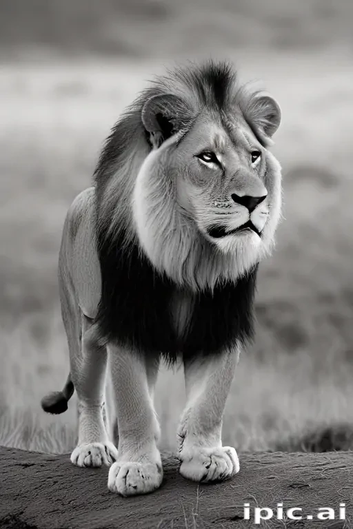 lion black and white