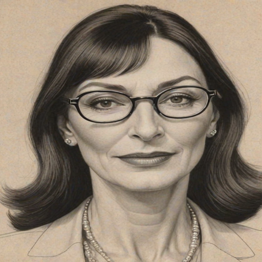 Radiant Anjelica Huston, pencil sketch, portrait of Beauteous woman 1945s in glasses, hair style beatnik, outline, clear lines, fine lines, 8k
