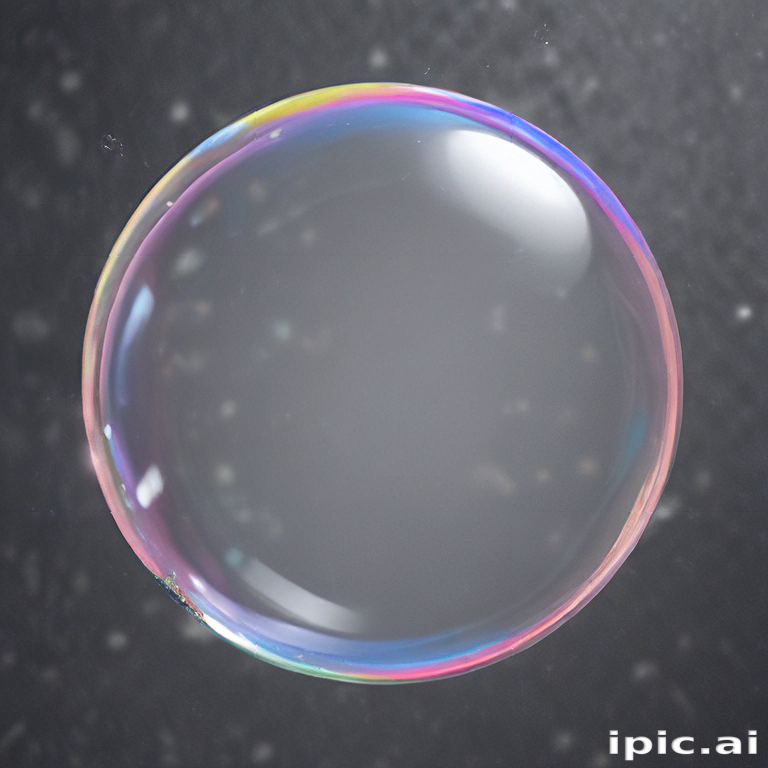 Captivating Close-Up of a Colorful Soap Bubble Against a Dark Background