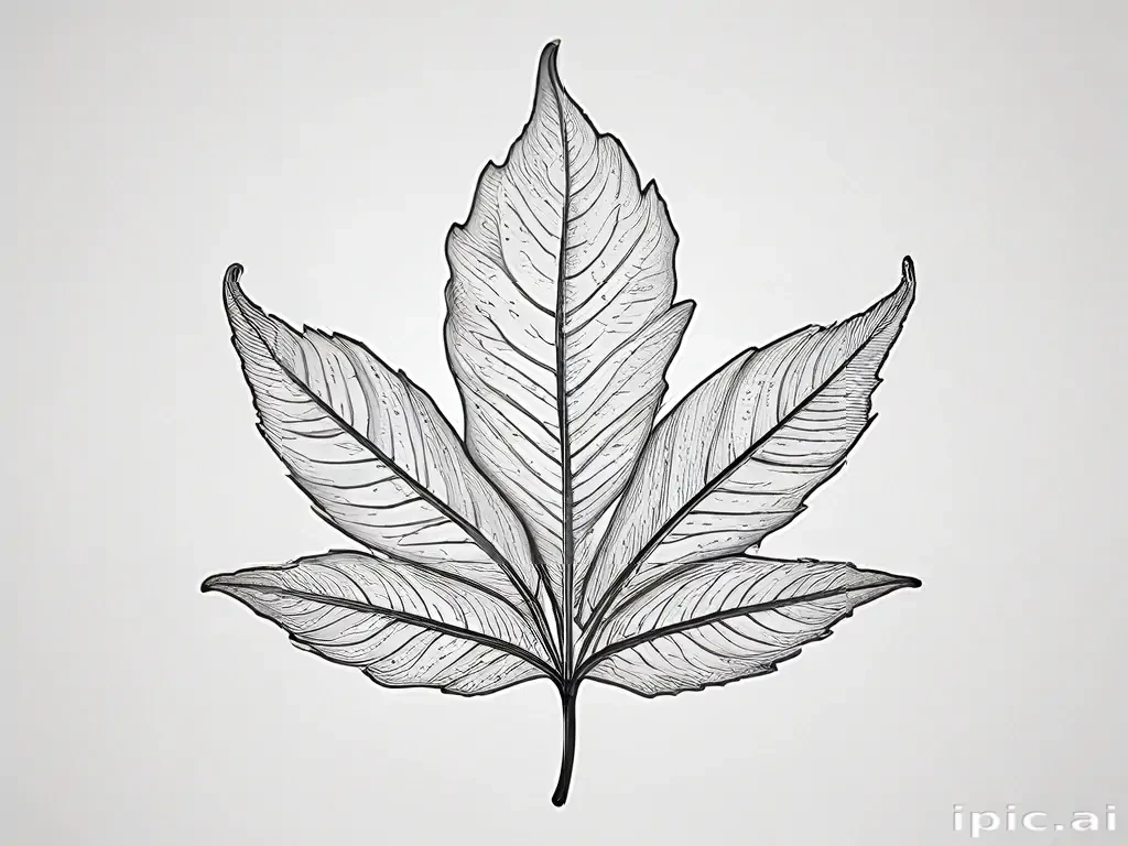 black and white leaf clip art