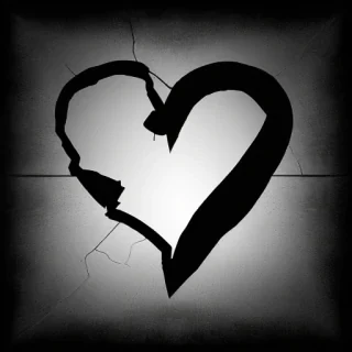 broken heart black background