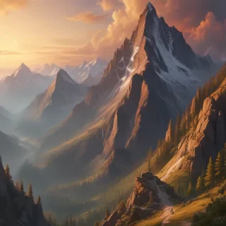mountainous background