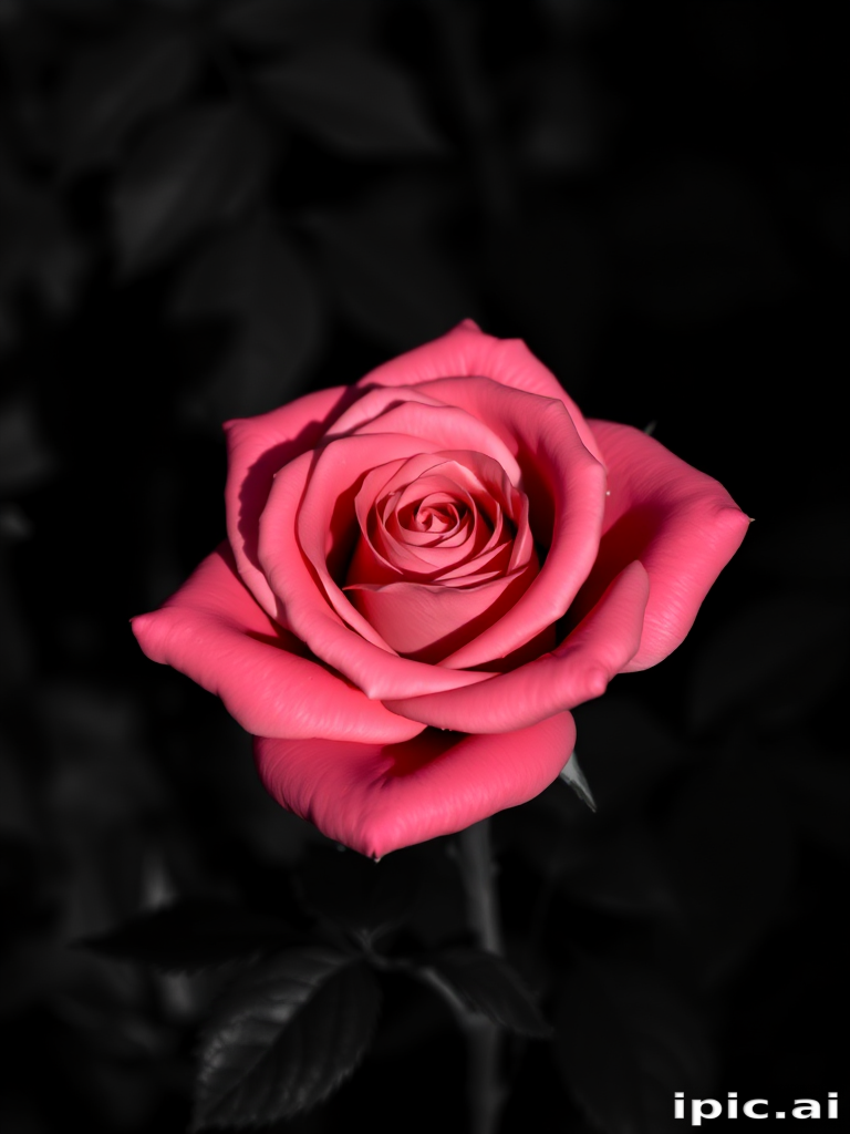 rose with black and white background