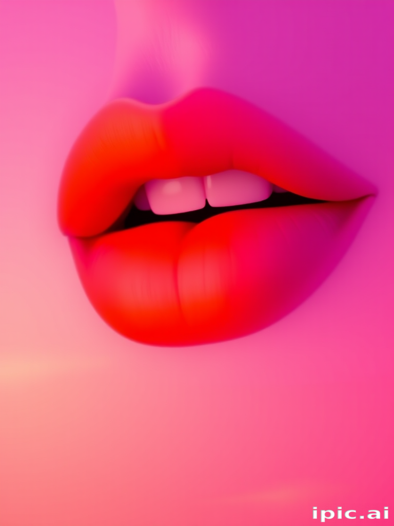 Gradient sunset lips blending warm orange, pink, and purple hues seamlessly, resembling a breathtaking sky at dusk, perfect for artistic expression