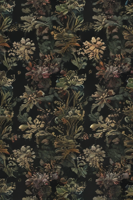 Elegant Dark Floral Pattern Featuring Vibrant Blooms and Lush Foliage ...