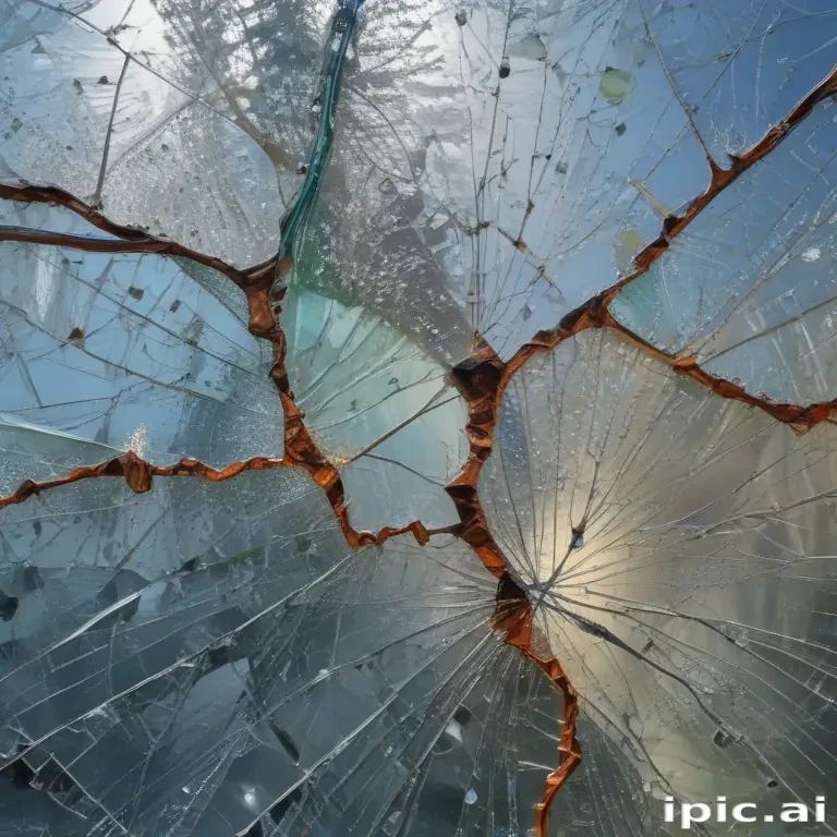 cracked glass transparent
