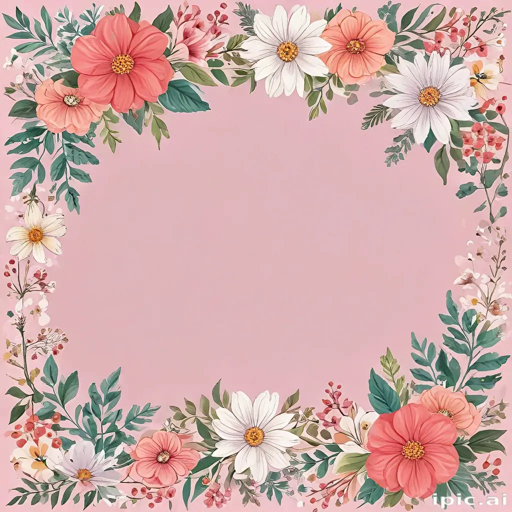 flowery border clipart