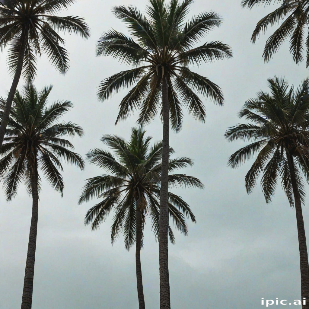 transparent palm trees