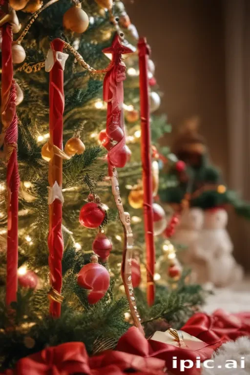Festively Decorated Christmas Tree with Colorful Ornaments and ...