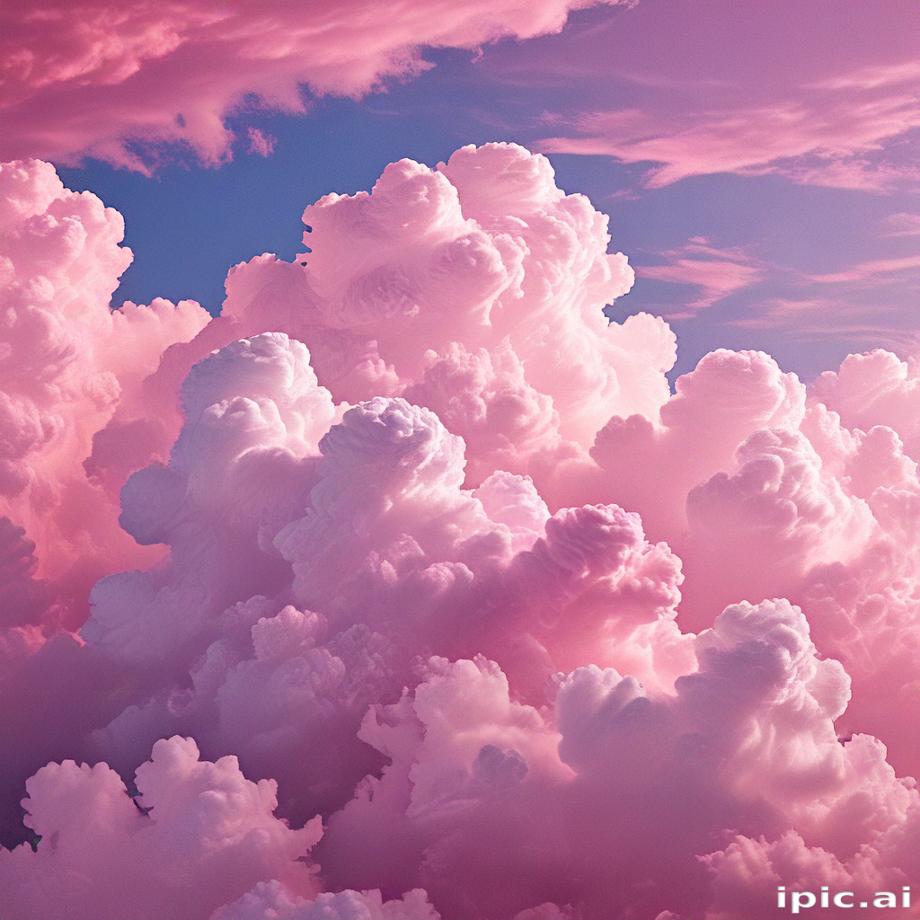 A Dreamy Sky Filled with Soft, Pink Clouds at Sunset Time