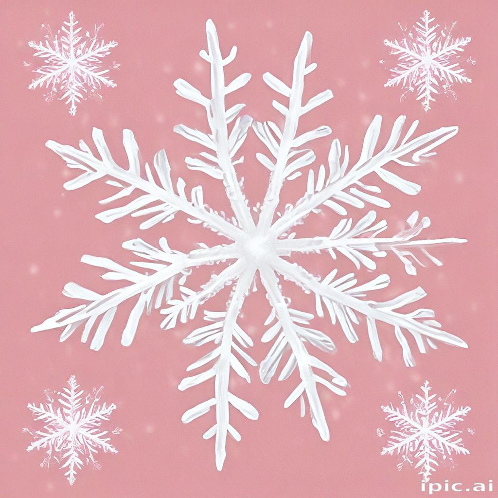 Elegant White Snowflakes Gracefully Adorn a Soft Pink Background