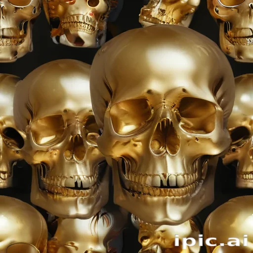 transparent gold skull