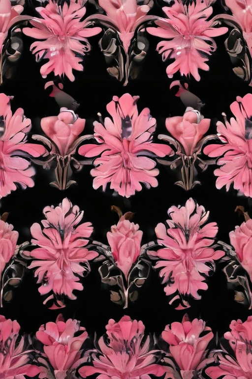 Vibrant Pink Floral Pattern on a Dark Background for Elegant Decor