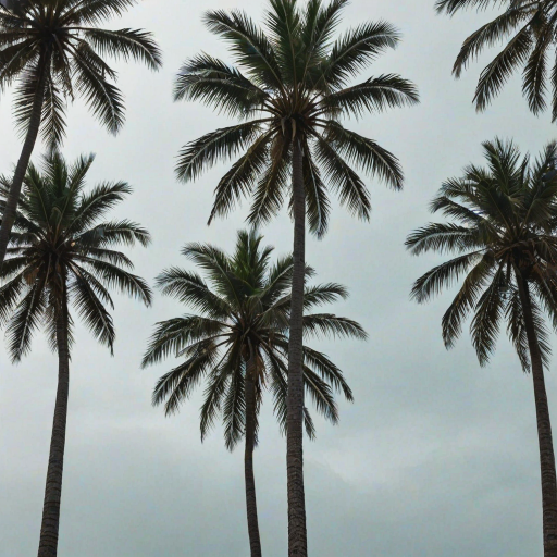 transparent palm trees