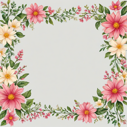 transparent floral border