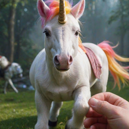 Izzy Moonbow g5, unicorn, solo, poking, human hand, pov, from front