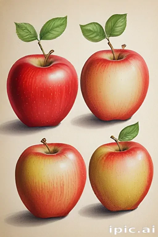 drawings of apples