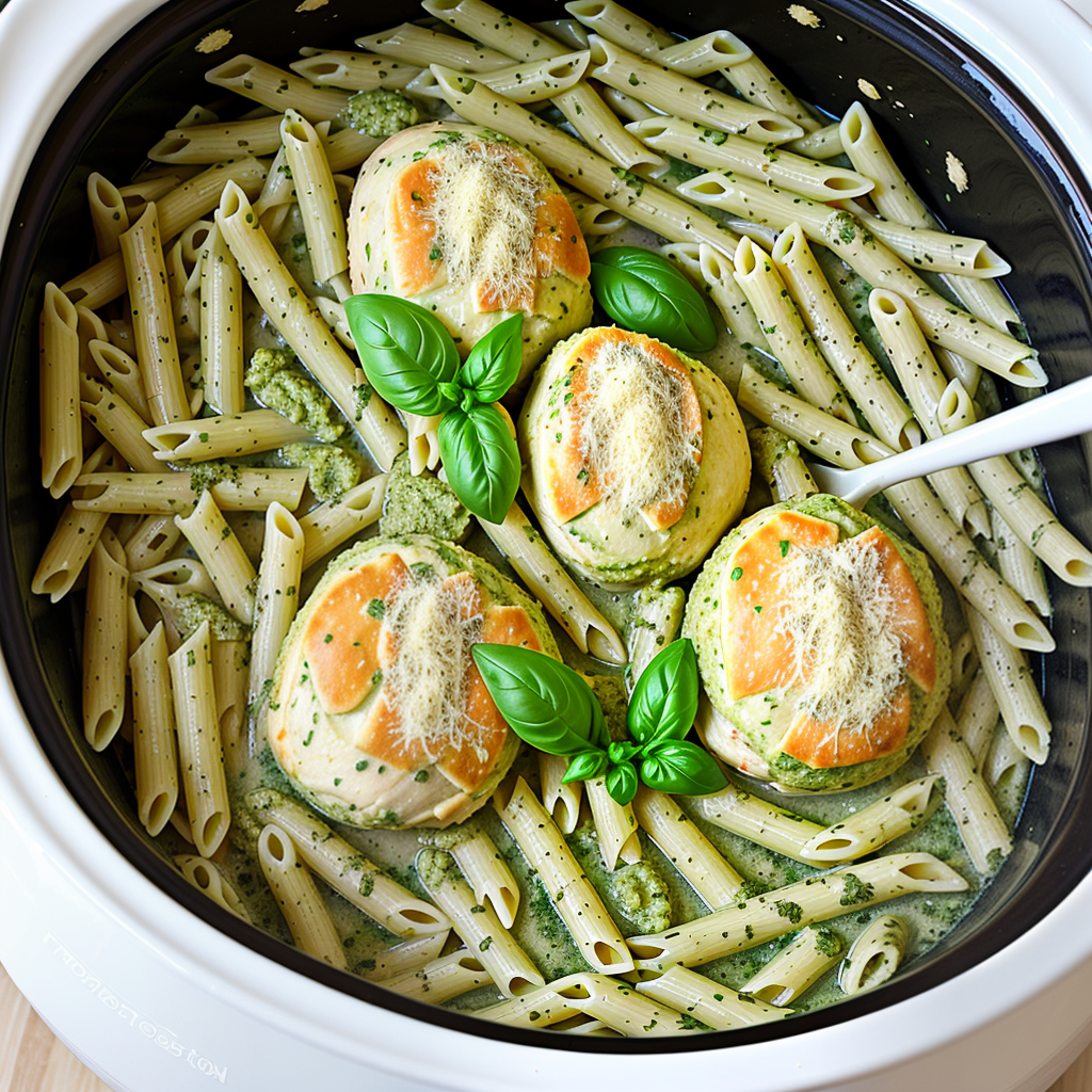 pesto chicken pasta crock pot