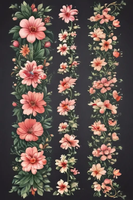 flowery border clipart
