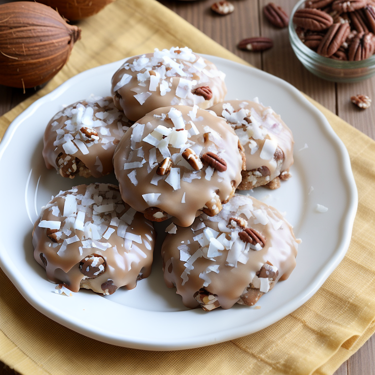 no bake coconut pecan praline cookies