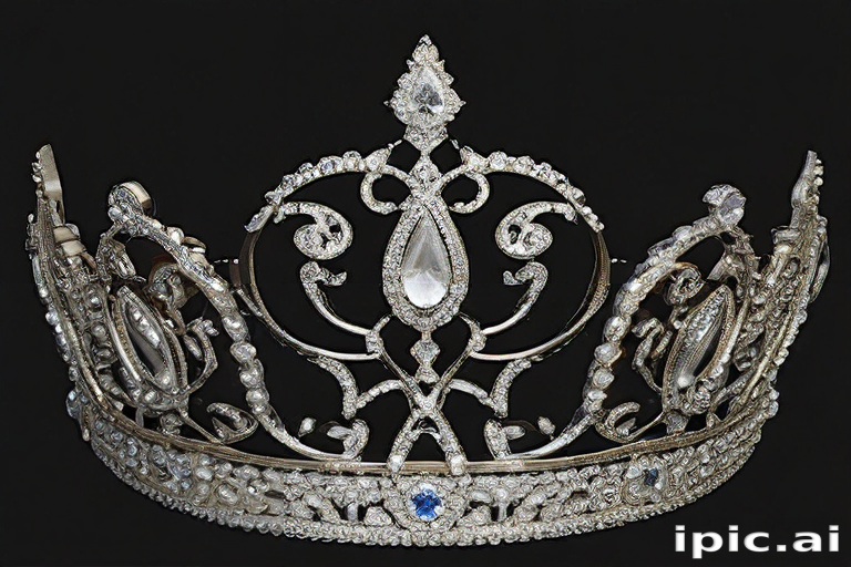 Exquisite Silver Crown Adorned with Sparkling Diamonds and Elegant Design
