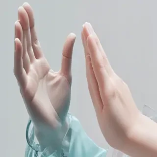 transparent praying hands