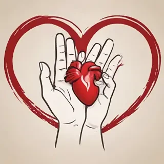 hand heart clipart