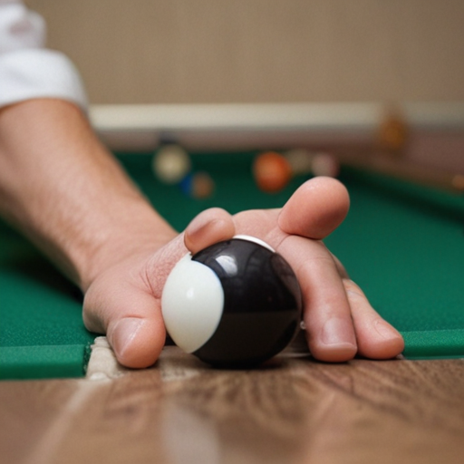 A close up photo of a mans hands playing pool